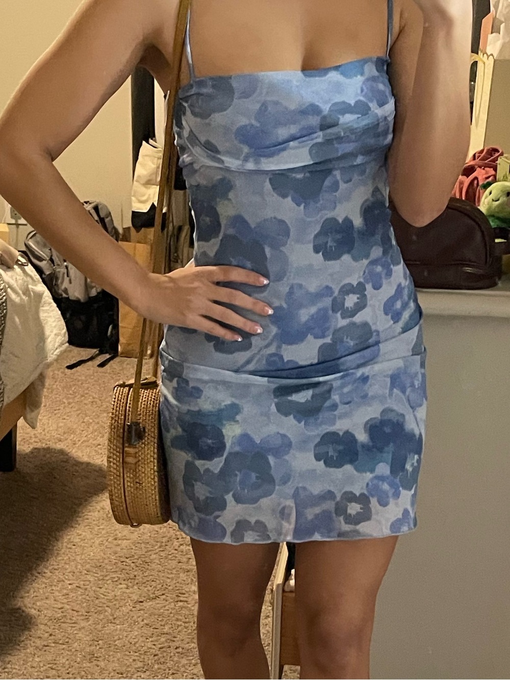 Blue Floral Mini Dress